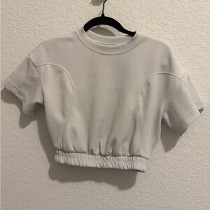 Women's White soft stream  Cropped Top